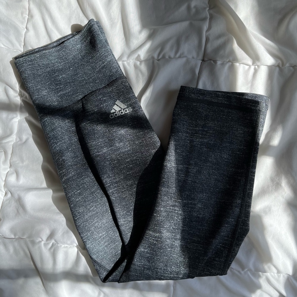 Heather gray adidas cropped 3/4 length leggings